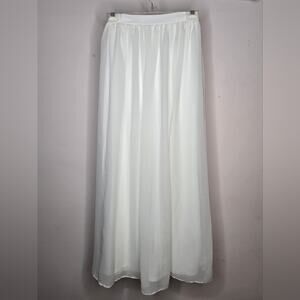 LULUS Elegant Off-White Midi Skirt with Side Slit Size Small